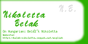 nikoletta belak business card